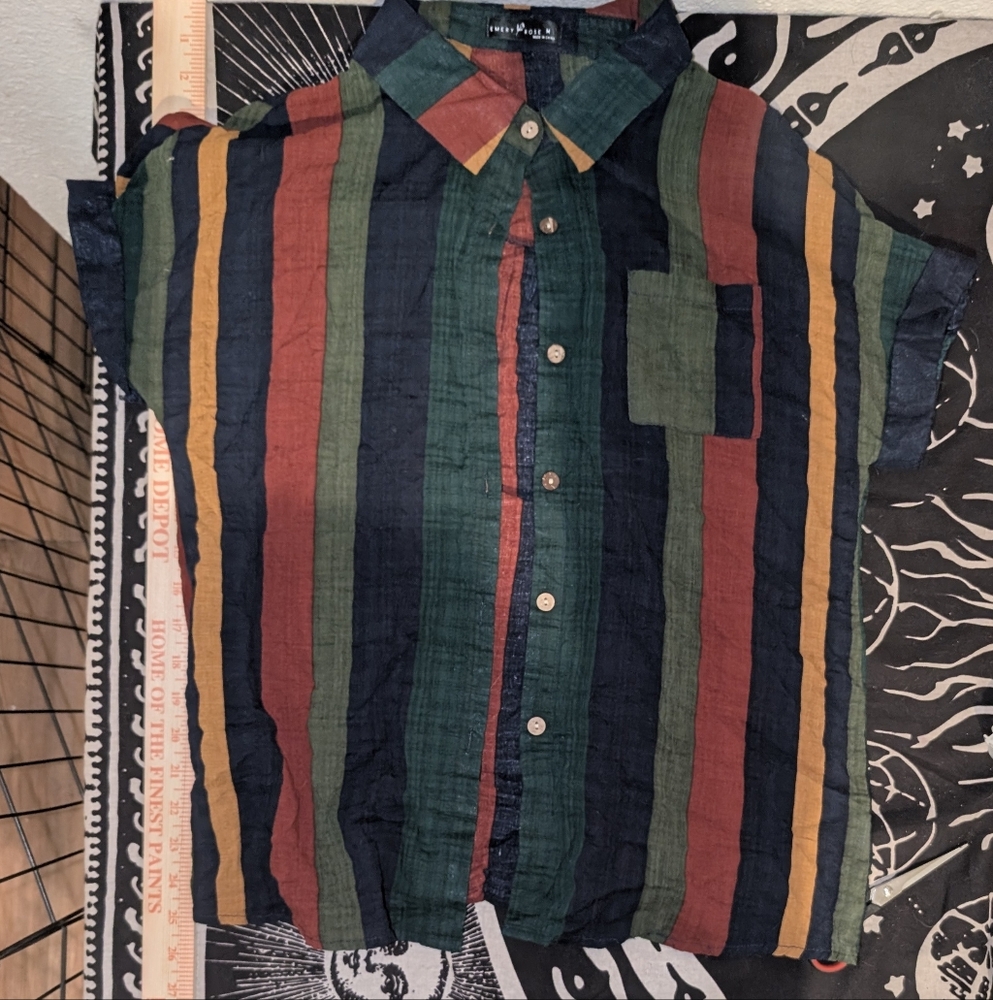 Striped Multicolor Button Down Shirt